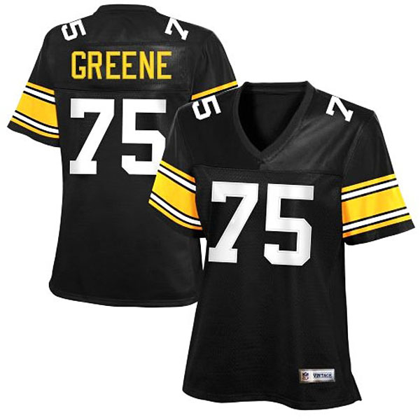 Women Pittsburgh Steelers #75 Joe Greene Black Retired Player Jersey