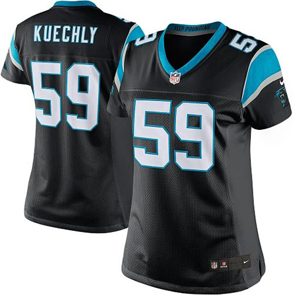 Women Carolina Panthers #59 Luke Kuechly Black Limited Jersey