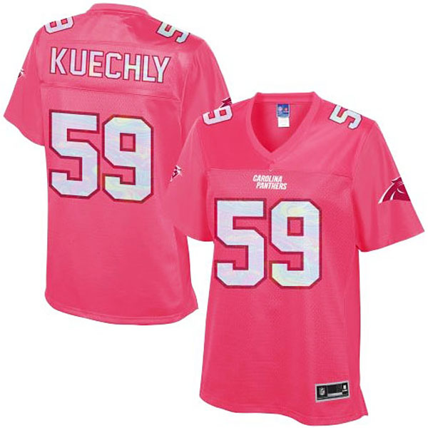 Women Carolina Panthers #59 Luke Kuechly Pro Line Pink Jersey