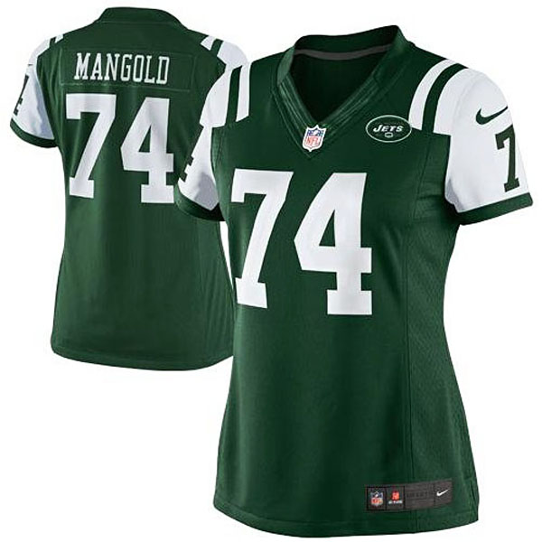 Women New York Jets #74 Nick Mangold Green Limited Jersey Women New York Jets #74 Nick Mangold Green Limited Jersey