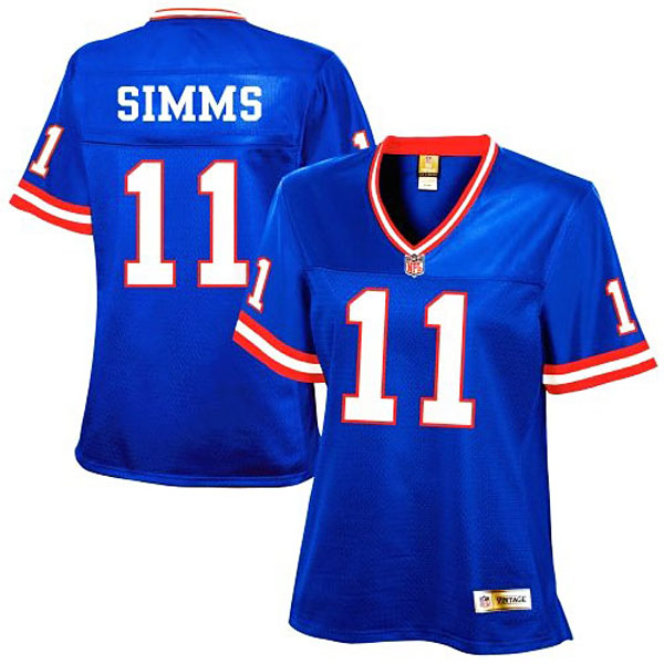 Women New York Giants #11 Phil Simms Royal Blue Retired Player Jersey Women New York Giants #11 Phil Simms Royal Blue Retired Player Jersey