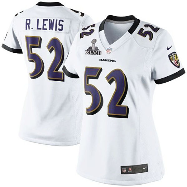 Women Baltimore Ravens #52 Ray Lewis White Superbowl XLVII Alternate Game Jersey