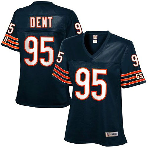 Women Chicago Bears #95 Richard Dent Navy Blue Retired Player Jersey