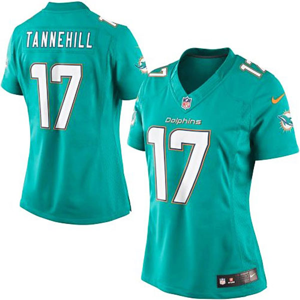 Women Miami Dolphins #17 Ryan Tannehill Blue Limited Jersey