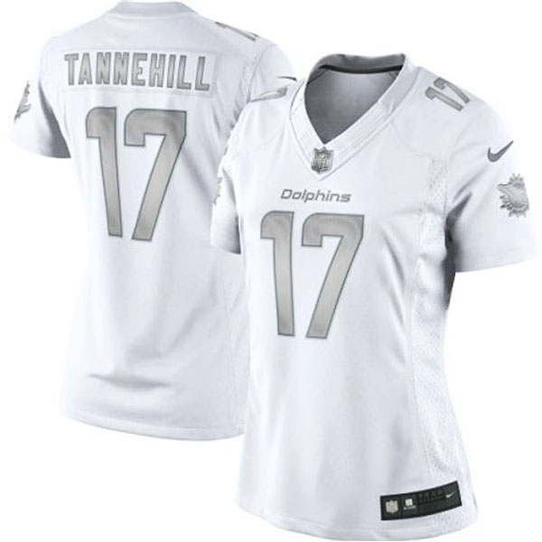 Women Miami Dolphins #17 Ryan Tannehill White Platinum Jersey Women Miami Dolphins #17 Ryan Tannehill White Platinum Jersey