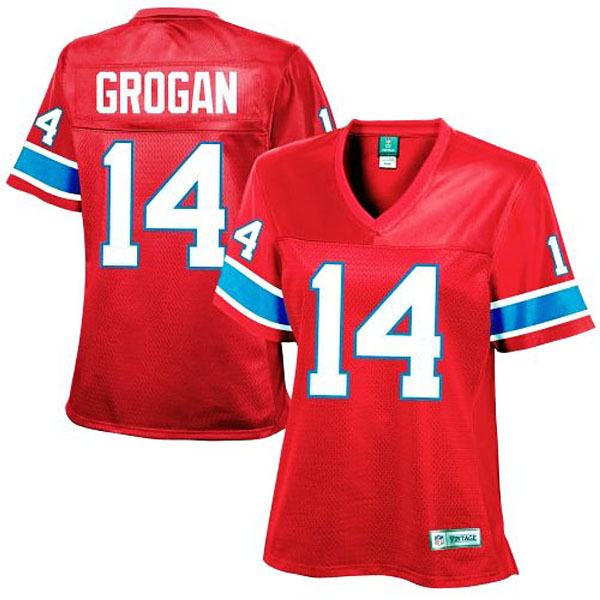 Women New England Patriots #14 Steve Grogan Red Retired Player Jersey Women New England Patriots #14 Steve Grogan Red Retired Player Jersey