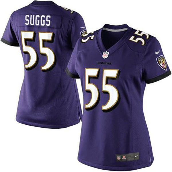 Women Baltimore Ravens #55 Terrell Suggs Purple Limited Jersey