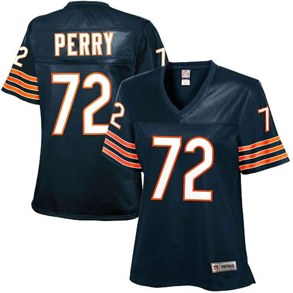 Women Chicago Bears #72 William Perry Navy Blue Retired Player Jersey