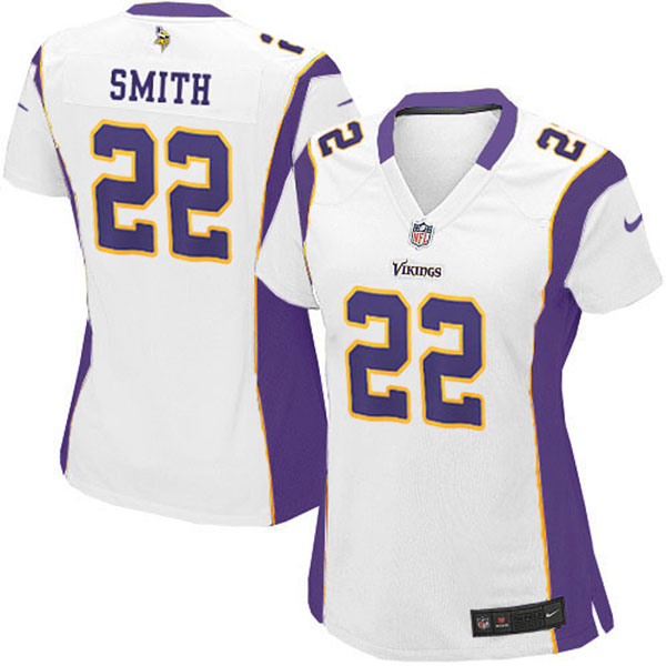 Women Minnesota Vikings #22 Harrison Smith White Elite Jersey