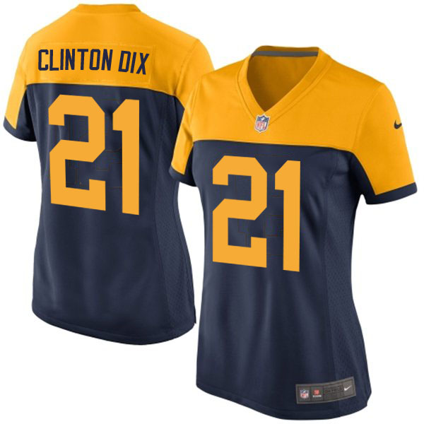 Women Green Bay Packers #21 Ha Ha Clinton-Dix Navy Blue Game Alternate Jersey