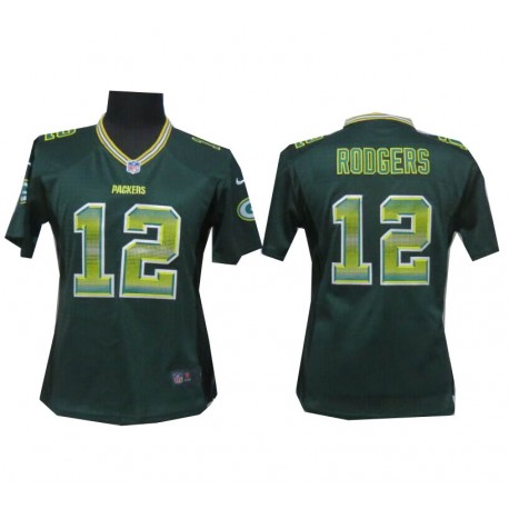Women Green Bay Packers #12 Aaron Rodgers Green Fashion Strobe Jersey Women Green Bay Packers #12 Aaron Rodgers Green Fashion Strobe Jersey