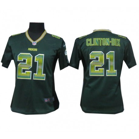 Women Green Bay Packers #21 Ha Ha Clinton-Dix Green Fashion Strobe Jersey