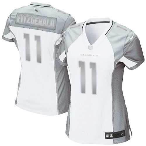 Women Arizona Cardinals #11 Larry Fitzgerald White Platinum Limited Jersey
