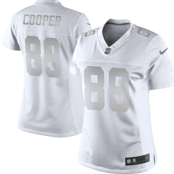 Women Oakland Raiders #89 Amari Cooper White Platinum Limited Jersey Women Oakland Raiders #89 Amari Cooper White Platinum Limited Jersey