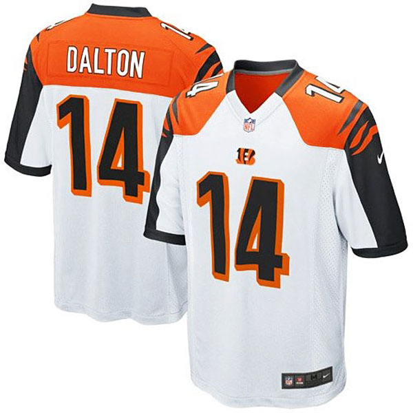 Youth Cincinnati Bengals #14 Andy Dalton White Game Jersey With Super Bowl LVI Patch Youth Cincinnati Bengals #14 Andy Dalton White Game Jersey With Super Bowl LVI Patch