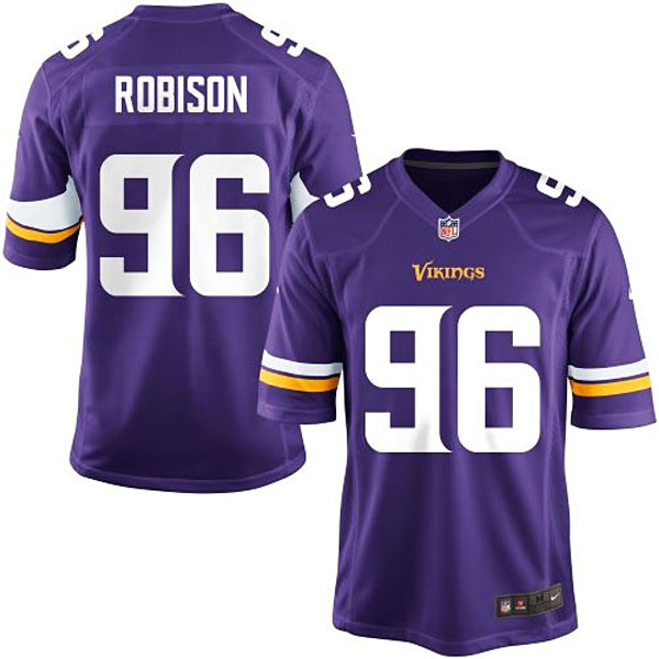 Youth Minnesota Vikings #96 Brian Robison Team Color Game Jersey