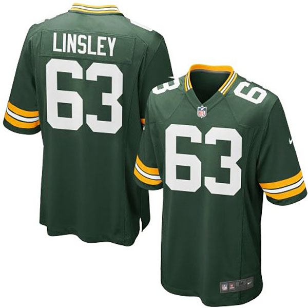 Youth Green Bay Packers #63 Corey Linsley Team Color Game Jersey