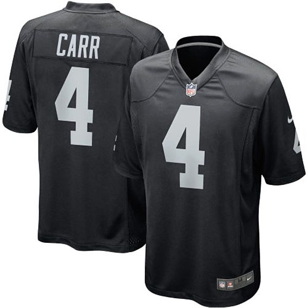Youth Oakland Raiders #4 Derek Carr Black Team Color Game Jersey Youth Oakland Raiders #4 Derek Carr Black Team Color Game Jersey