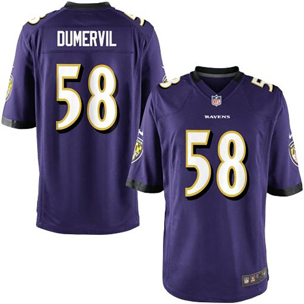 Youth Baltimore Ravens #58 Elvis Dumervil Team Color Game Jersey Youth Baltimore Ravens #58 Elvis Dumervil Team Color Game Jersey