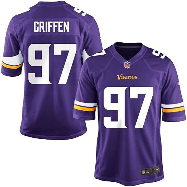Youth Minnesota Vikings #97 Everson Griffen Team Color Game Jersey