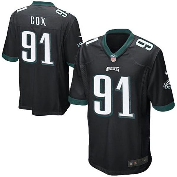 Youth Philadelphia Eagles #91 Fletcher Cox Black Alternate Game Jersey