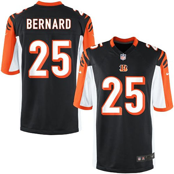 Youth Cincinnati Bengals #25 Giovani Bernard Black Team Color Game Jersey With Super Bowl LVI Patch