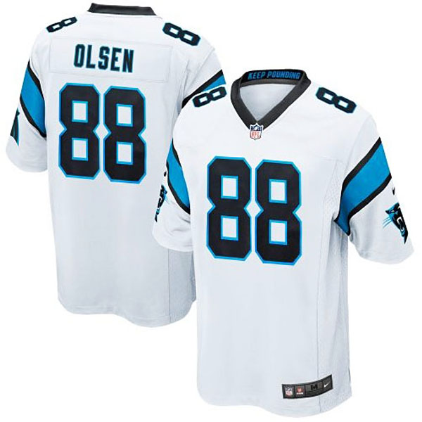 Youth Carolina Panthers #88 Greg Olsen White Game Jersey