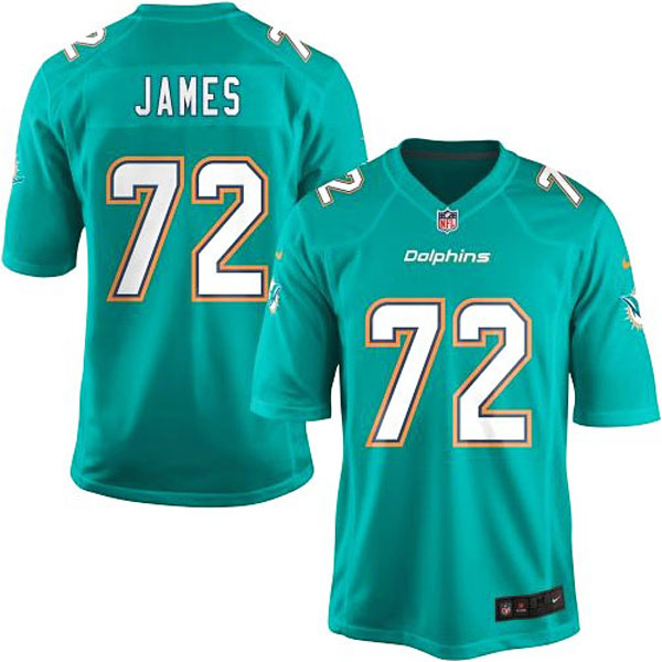 Youth Miami Dolphins #72 Ja'Wuan James Team Color Game Jersey