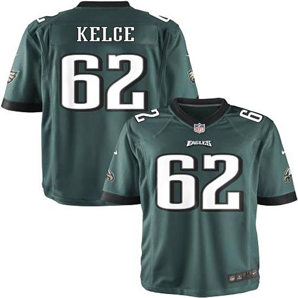 Youth Philadelphia Eagles #62 Jason Kelce Team Color Game Jersey