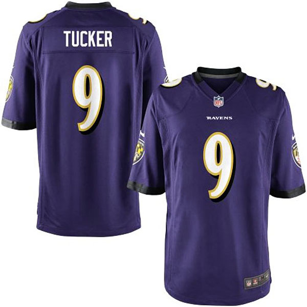 Youth Baltimore Ravens #9 Justin Tucker Team Color Game Jersey