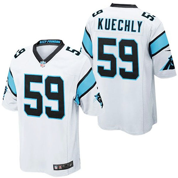 Youth Carolina Panthers #59 Luke Kuechly White Game Jersey