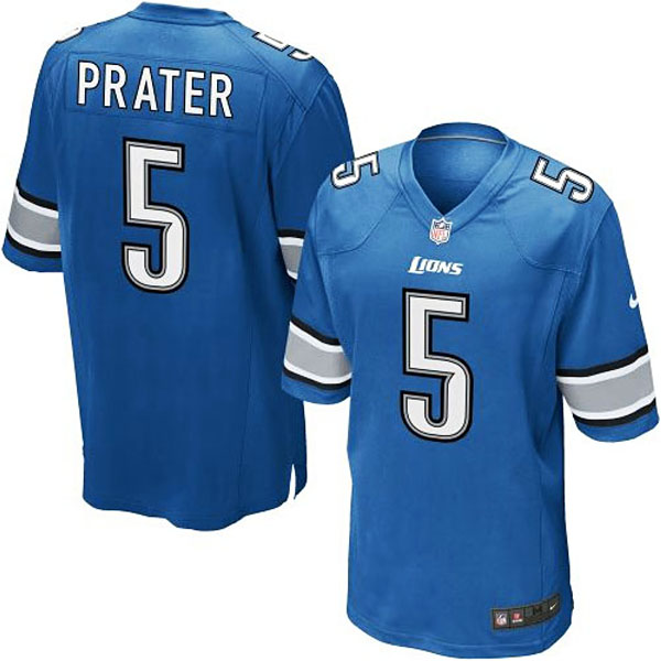 Youth Detroit Lions #5 Matt Prater Team Color Game Jersey
