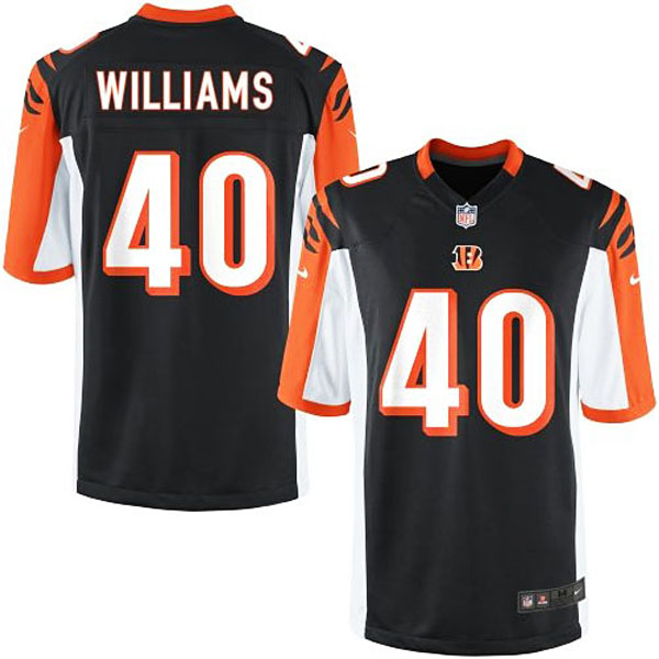 Youth Cincinnati Bengals #40 Shawn Williams Team Color Game Jersey With Super Bowl LVI Patch Youth Cincinnati Bengals #40 Shawn Williams Team Color Game Jersey With Super Bowl LVI Patch