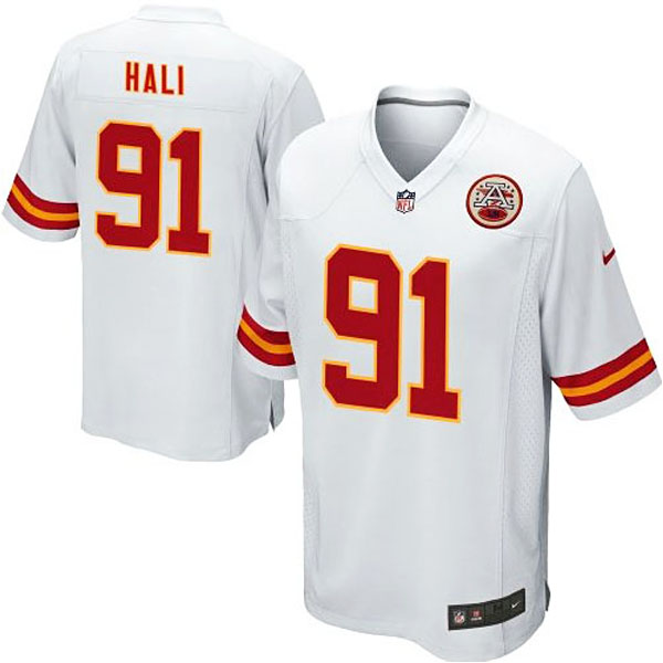 Youth Kansas City Chiefs #91 Tamba Hali White Alternate Game Jersey