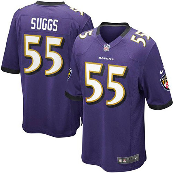 Youth Baltimore Ravens #55 Terrell Suggs Purple Team Color Game Jersey Youth Baltimore Ravens #55 Terrell Suggs Purple Team Color Game Jersey