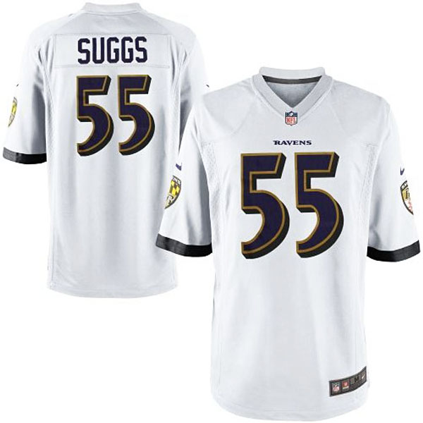 Youth Baltimore Ravens #55 Terrell Suggs White Game Jersey Youth Baltimore Ravens #55 Terrell Suggs White Game Jersey