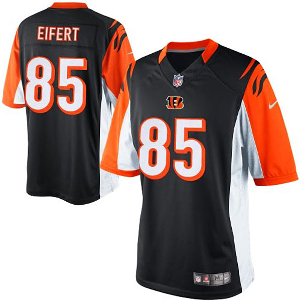 Youth Cincinnati Bengals #85 Tyler Eifert Black Limited Jersey With Super Bowl LVI Patch Youth Cincinnati Bengals #85 Tyler Eifert Black Limited Jersey With Super Bowl LVI Patch