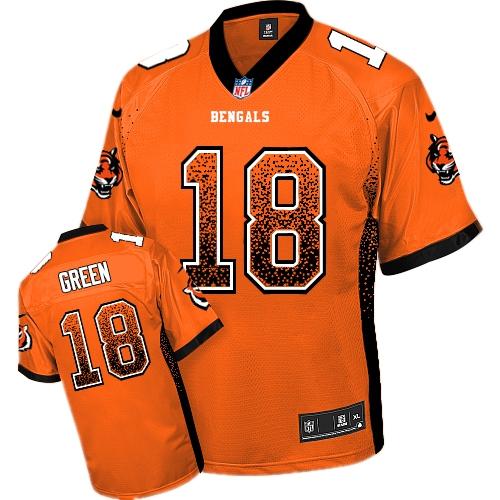 Cincinnati Bengals #18 A.J. Green Orange Drift Fashion Jersey With Super Bowl LVI Patch Cincinnati Bengals #18 A.J. Green Orange Drift Fashion Jersey With Super Bowl LVI Patch