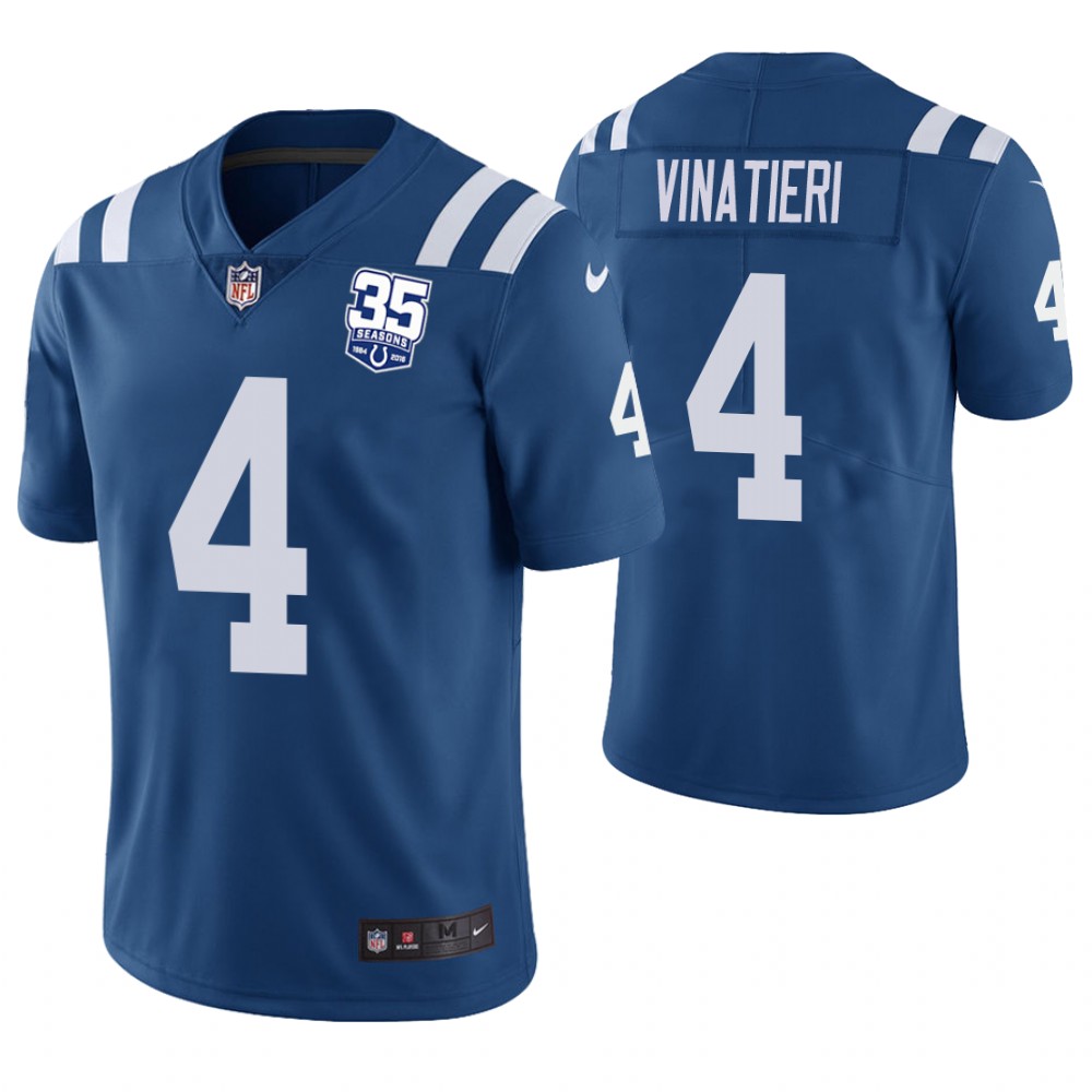 Indianapolis Colts #4 Adam Vinatieri Royal 35th Anniversary Vapor Untouchable Limited Player Jersey Indianapolis Colts #4 Adam Vinatieri Royal 35th Anniversary Vapor Untouchable Limited Player Jersey