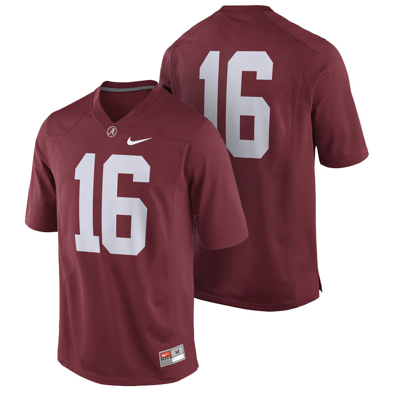 Alabama Crimson Tide #16 Crimson Team Color College Football Jersey Alabama Crimson Tide #16 Crimson Team Color College Football Jersey