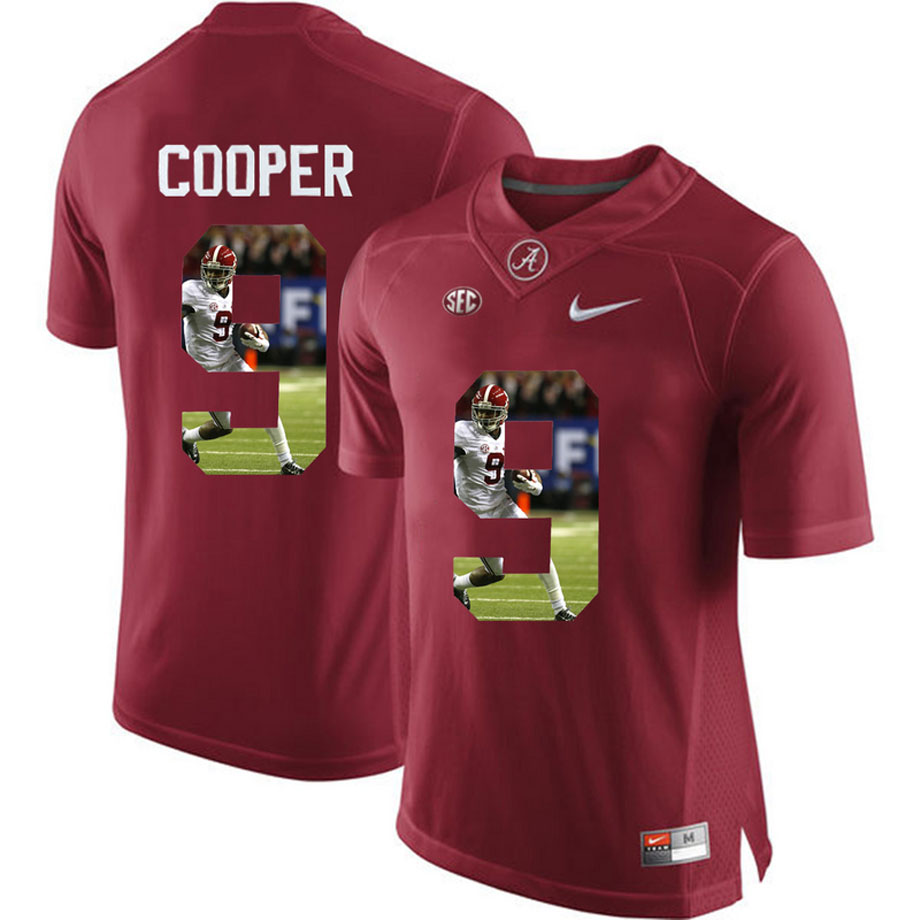 Alabama Crimson Tide #9 Amari Cooper Crimson Portrait Number Fashion College Football Jersey