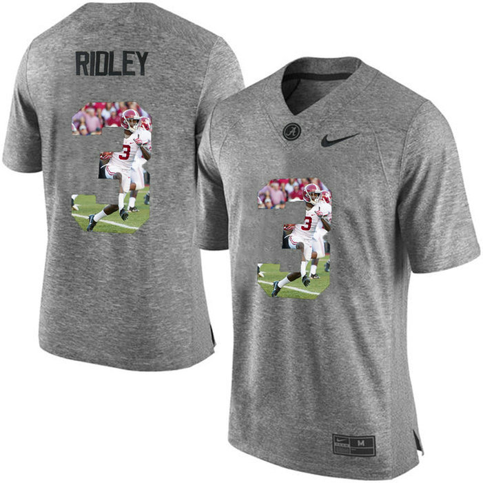 Alabama Crimson Tide #3 Calvin Ridley Gridiron Gray Portrait Number Fashion College Football Jersey Alabama Crimson Tide #3 Calvin Ridley Gridiron Gray Portrait Number Fashion College Football Jersey