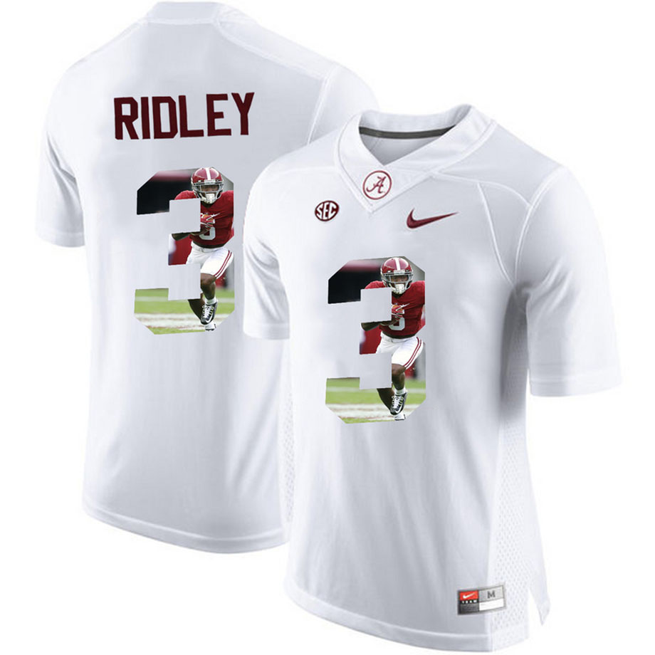 Alabama Crimson Tide #3 Calvin Ridley White Portrait Number Fashion College Football Jersey Alabama Crimson Tide #3 Calvin Ridley White Portrait Number Fashion College Football Jersey
