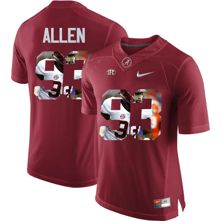Alabama Crimson Tide #93 Jonathan Allen Crimson Portrait Number Fashion College Football Jersey Alabama Crimson Tide #93 Jonathan Allen Crimson Portrait Number Fashion College Football Jersey