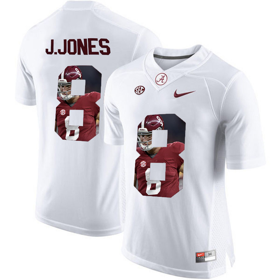 Alabama Crimson Tide #8 Julio Jones White Portrait Number Fashion College Football Jersey Alabama Crimson Tide #8 Julio Jones White Portrait Number Fashion College Football Jersey