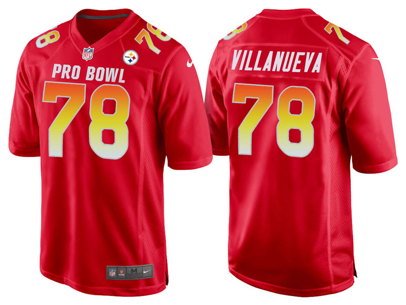 2018 Pro Bowl AFC Pittsburgh Steelers #78 Alejandro Villanueva Red Game Jersey 2018 Pro Bowl AFC Pittsburgh Steelers #78 Alejandro Villanueva Red Game Jersey