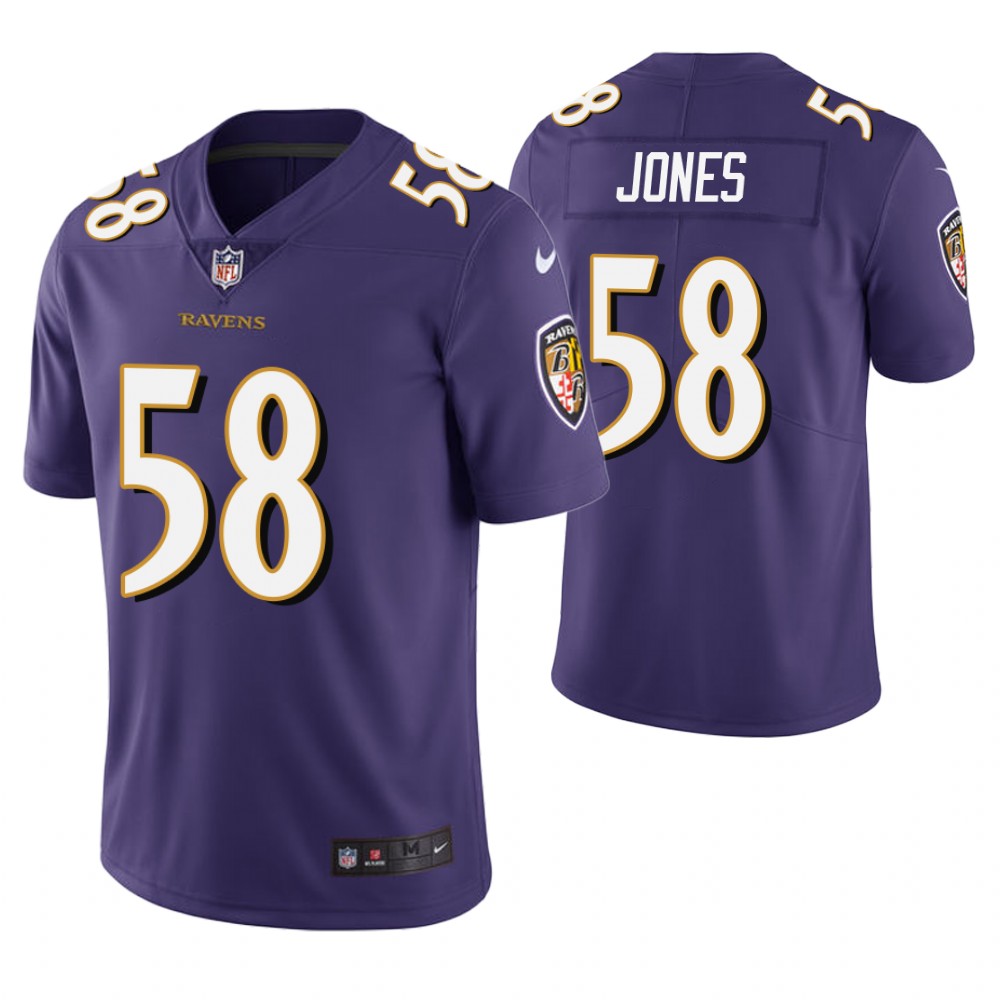 Baltimore Ravens #58 Alvin Jones Purple Vapor Untouchable Limited Jersey