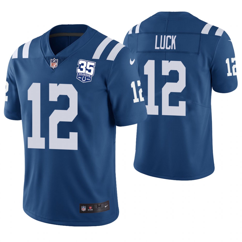 Indianapolis Colts #12 Andrew Luck Royal 35th Anniversary Vapor Untouchable Limited Player Jersey