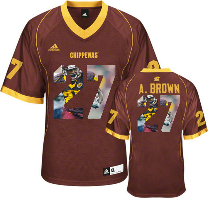 Antonio Brown #27 Central Michigan Chippewas Maroon College Football Jersey Antonio Brown #27 Central Michigan Chippewas Maroon College Football Jersey
