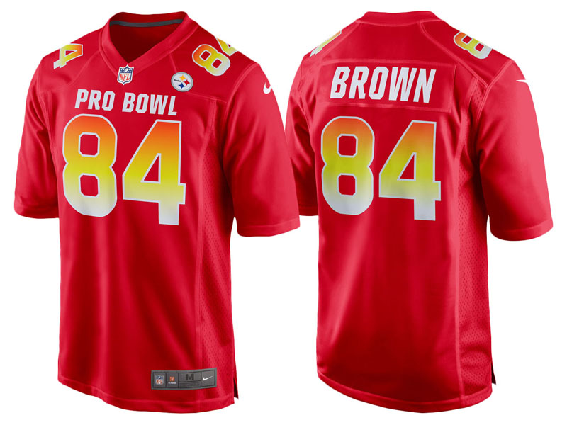 2018 Pro Bowl AFC Pittsburgh Steelers #84 Antonio Brown Red Game Jersey 2018 Pro Bowl AFC Pittsburgh Steelers #84 Antonio Brown Red Game Jersey